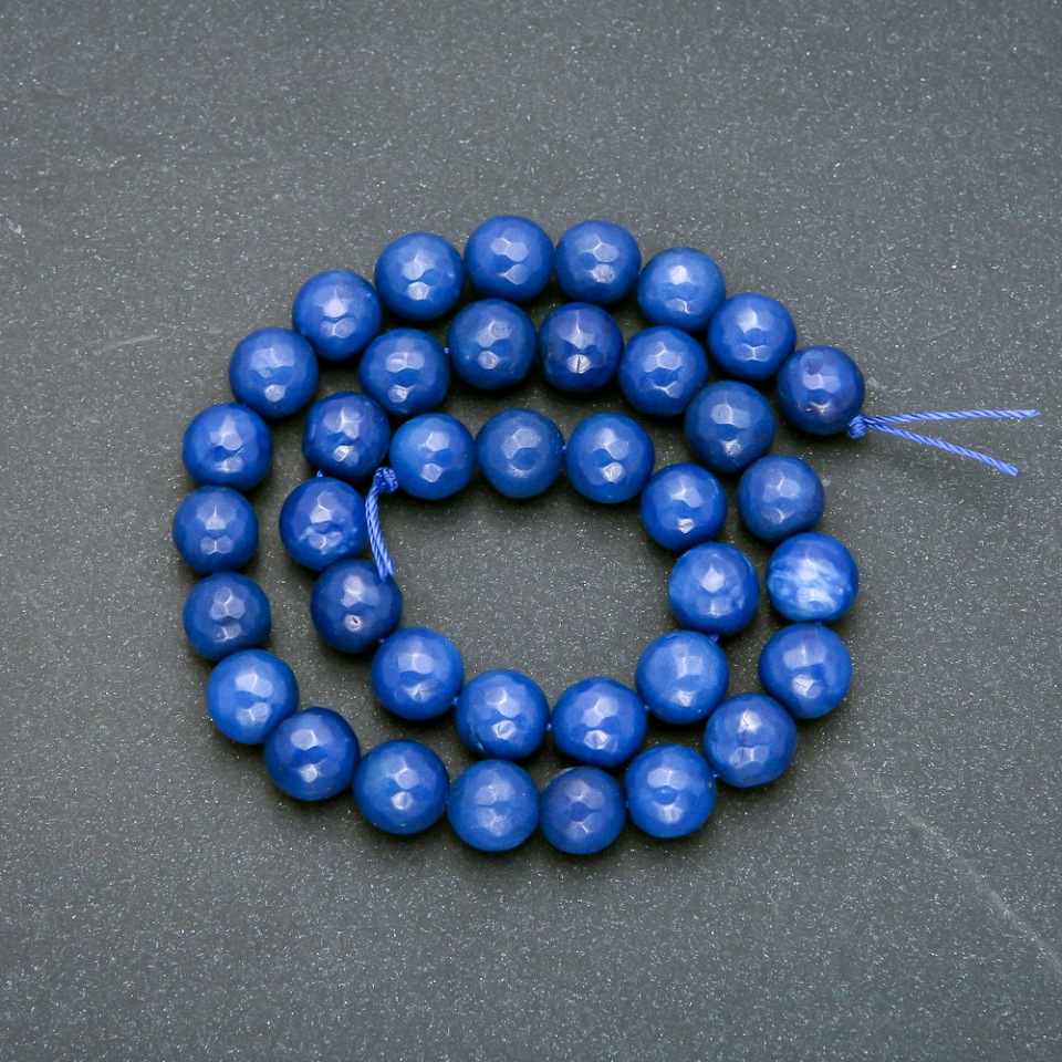 Apatite Beads on Thread (named after) Faceted Sphere, 10mm diameter, 38cm length +