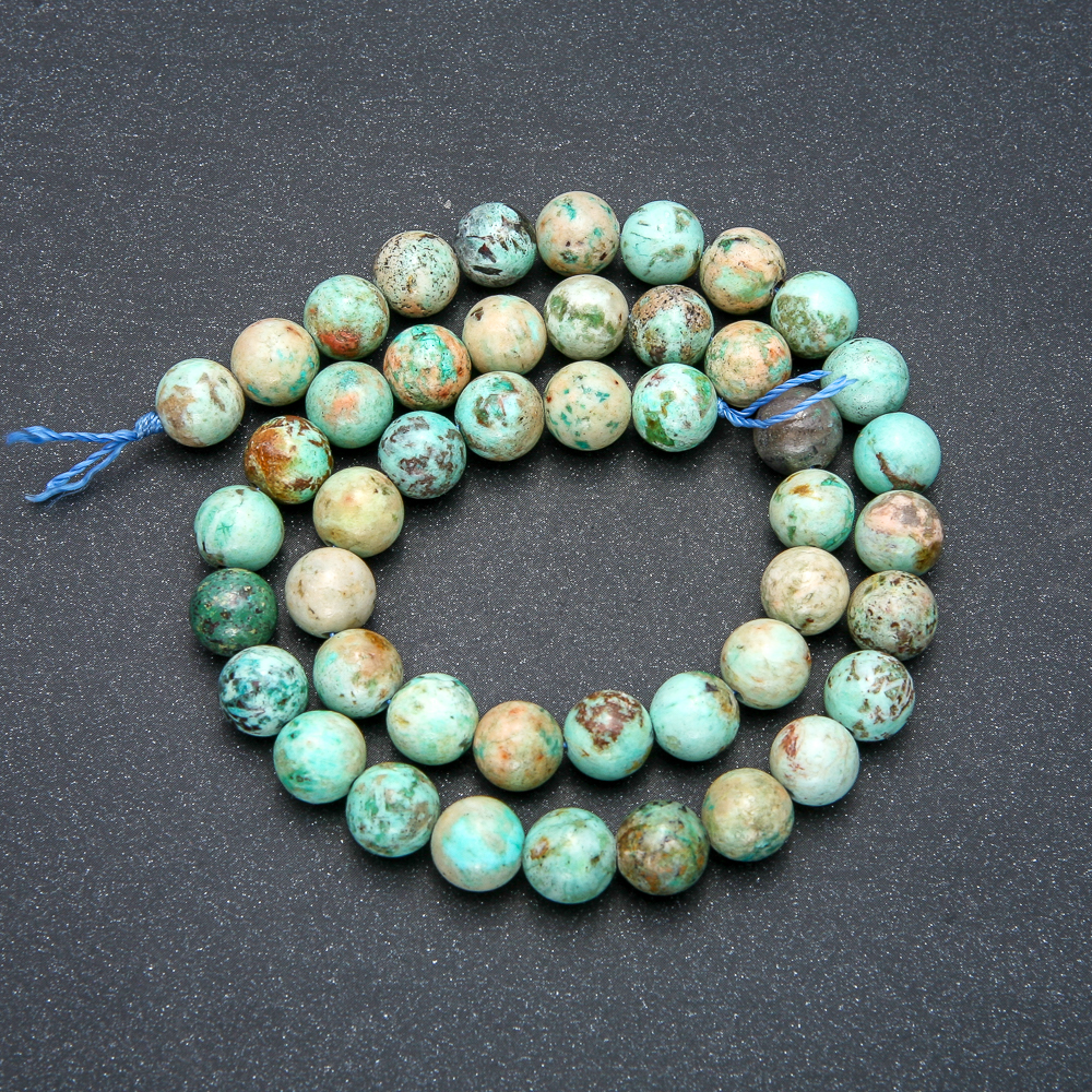 Amazonite Beads on Thread, Smooth Round Beads, 8mm Diameter, 39cm Length