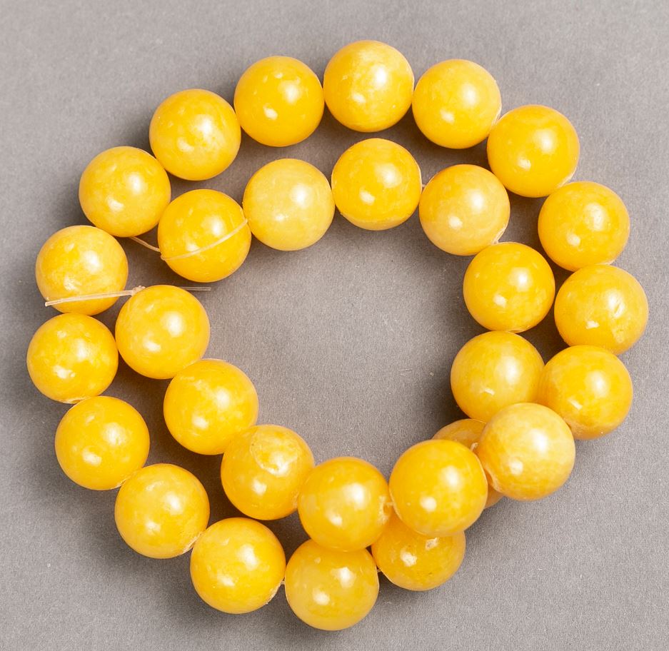 Citrine Acrylic Beads on Fishing Line, Smooth Round Beads 14mm, 40cm Length