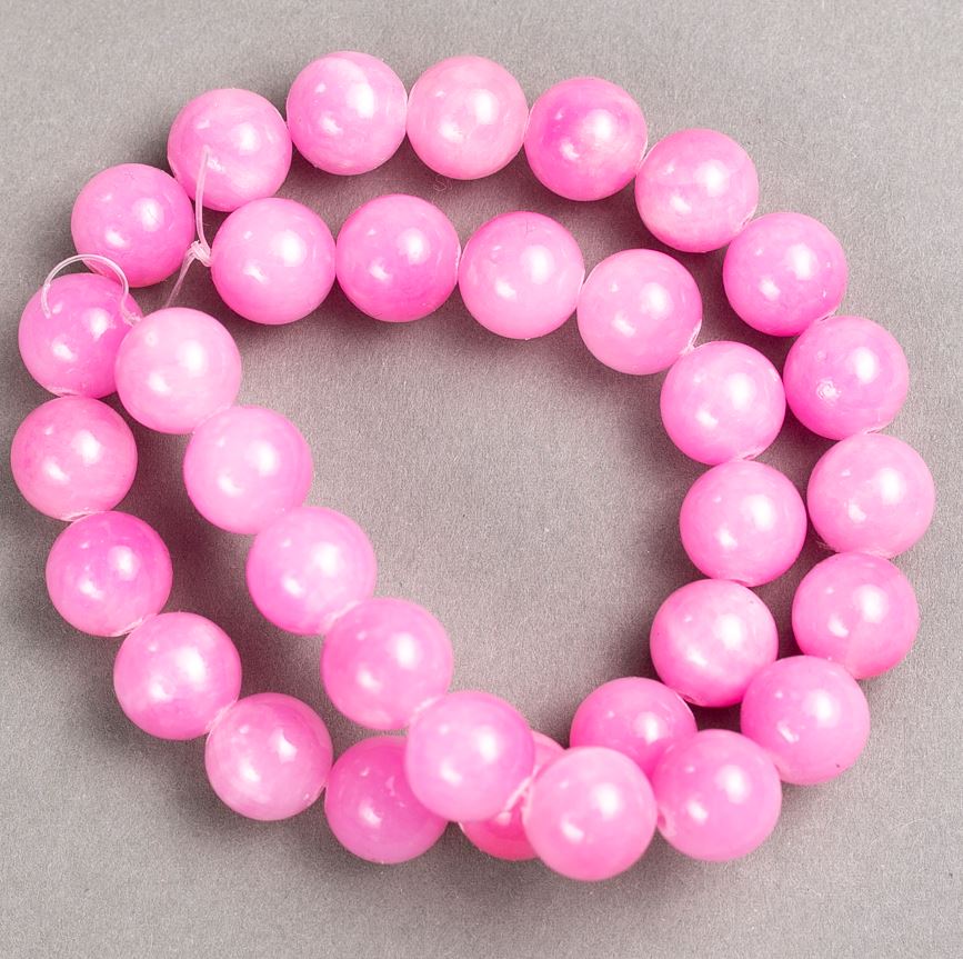 Strawberry Quartz Beads (Acrylic) Smooth Round Beads, 12.5 mm Diameter, 39 cm Length