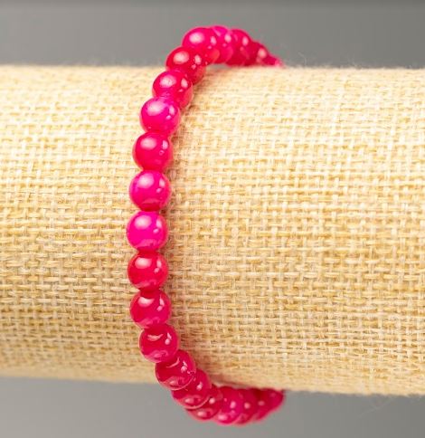 Elastic bracelet with synthetic tourmaline (acrylic) beads, 6 mm diameter, 18 cm long