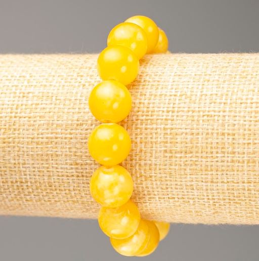 Elastic Citrine Bracelet (synthetic acrylic), bead diameter 12.5 mm, length 18 cm