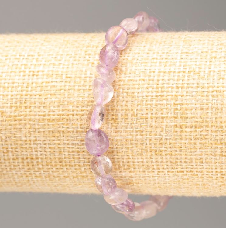 Bracelet made of natural amethyst, faceted beads, diameter 7x8-6x7 mm, length 18 cm +/- stretch
