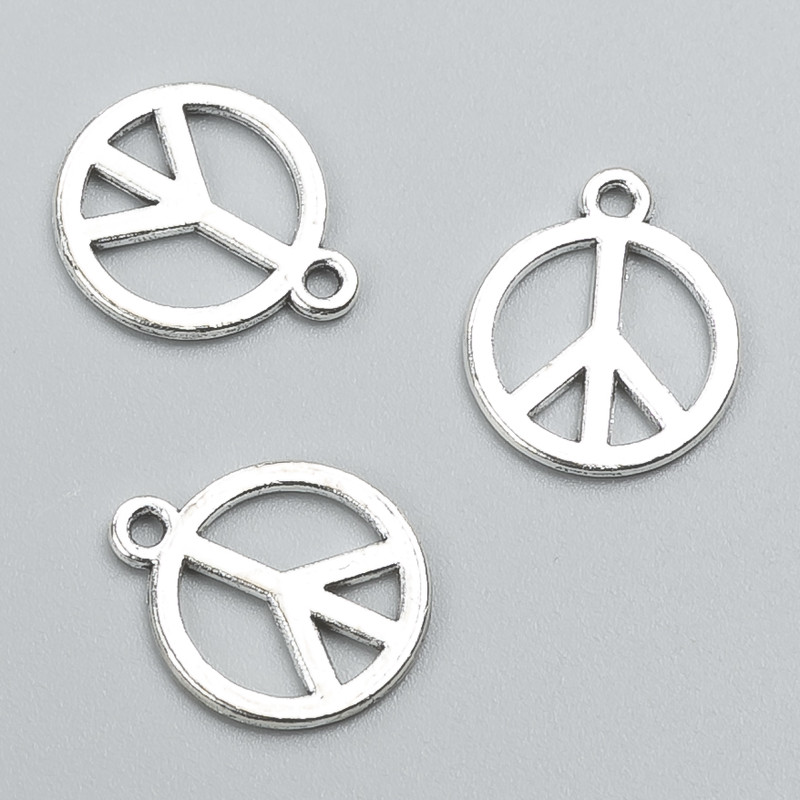 Findings pendant Peace Sign 17×14 mm, packaging 27 pcs +/- 20 g