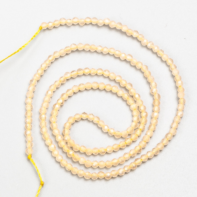 Small Spinel Beads (Synthetic) Beige Champagne 2mm Faceted