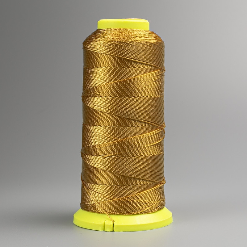Dark Yellow Nylon Thread on Spool, 0.9 mm Diameter, 300 m, for Crafts