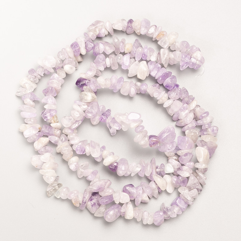 Amethyst Beads, Natural Stone Chip on Thread, 8x3 mm, 80 cm length +-