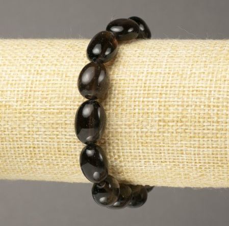 Smoky Topaz bracelet from natural stone, faceted, d 13x10 mm+-, length 18 cm+