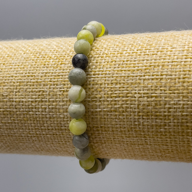 Bracelet 'Ofit' (artificial acrylic) smooth beads, 6.5 mm diameter, 18 cm length (stretch)