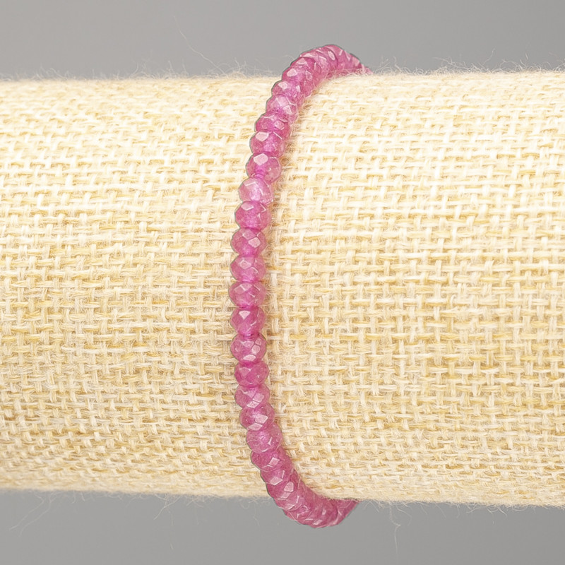 Tourmaline Bracelet (Synthetic) Faceted Rondelle, 4x3 mm, 18 cm (Stretch)