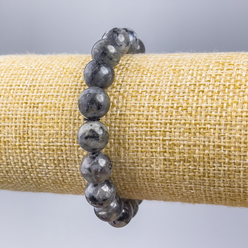 Labradorite bracelet with smooth beads, 10mm diameter, 18cm length (stretch)