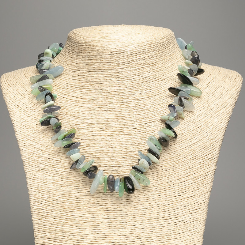 Necklace of natural stones Assorted chips 'Needle', diameter 11x5-10x3 mm, length 50 cm +