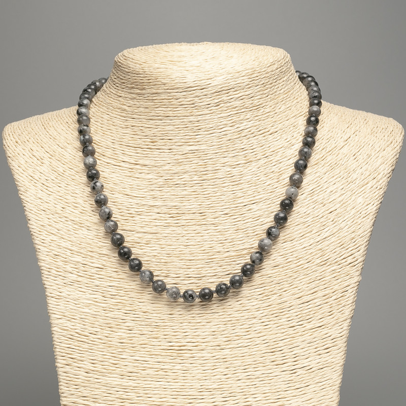 Necklace of Black Acrylic, Imitation Labradorite