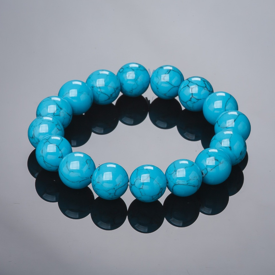 Elastic bracelet Turquoise (pressed) 12mm