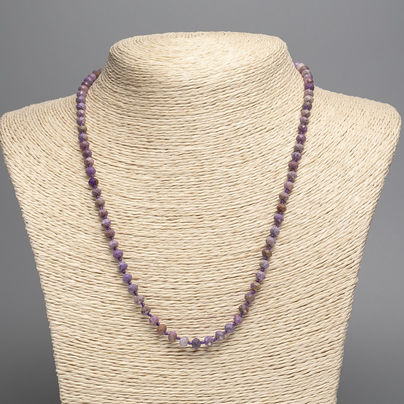 Phosphosiderite gemstone necklace, faceted rondelle, diameter 4x5 mm, length 48 cm +