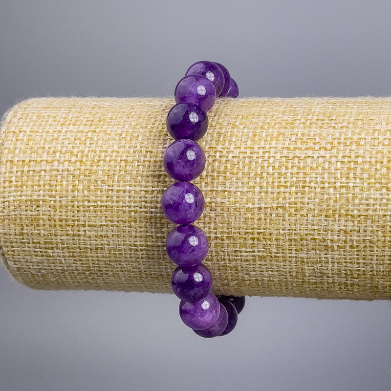 Bracelet "Sugilite" (artificial) smooth bead, diameter 10 mm, length 18 cm stretch