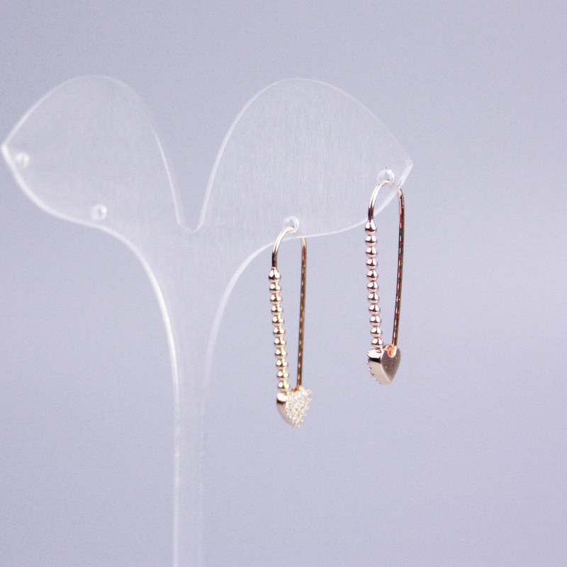Xuping 18K Gold-Plated Earrings with White Crystals in Heart Shape