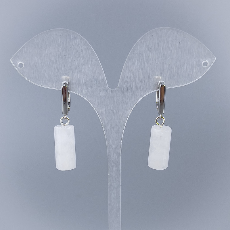 Сережки Гірський Кришталь циліндр, діаметр 17х8мм+- англійський замок, довжина 35мм+