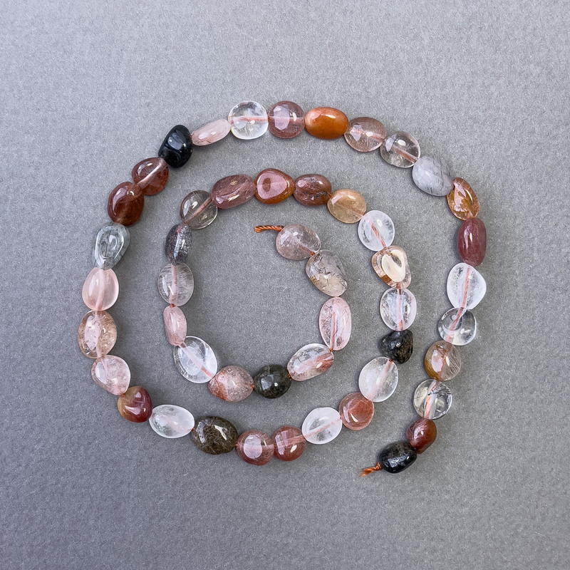 Hairy Rutile Quartz Beads, Natural Stone, Faceted, 7×9 mm, Length 40 cm+