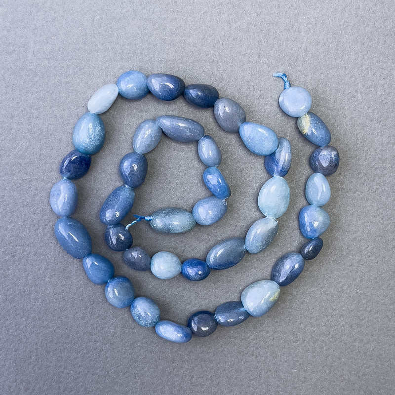 Blue Aventurine Natural Stone Faceted Beads, diameter 8×12 mm, length 39 cm