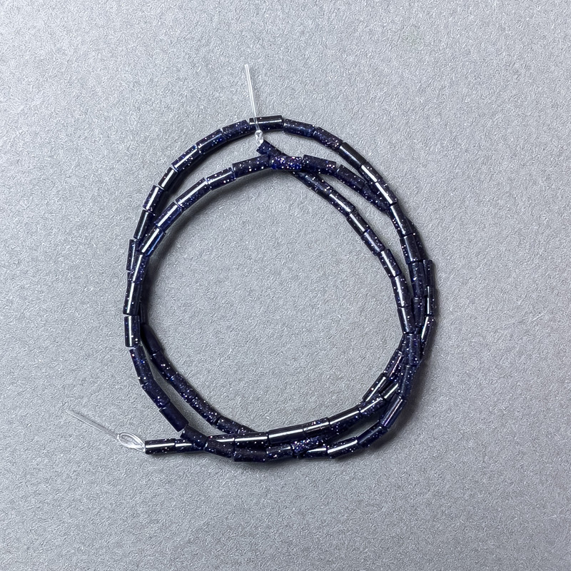 Aventurine Beads 'Night of Cairo' - Faceted, 2x4 mm, 38 cm on thread