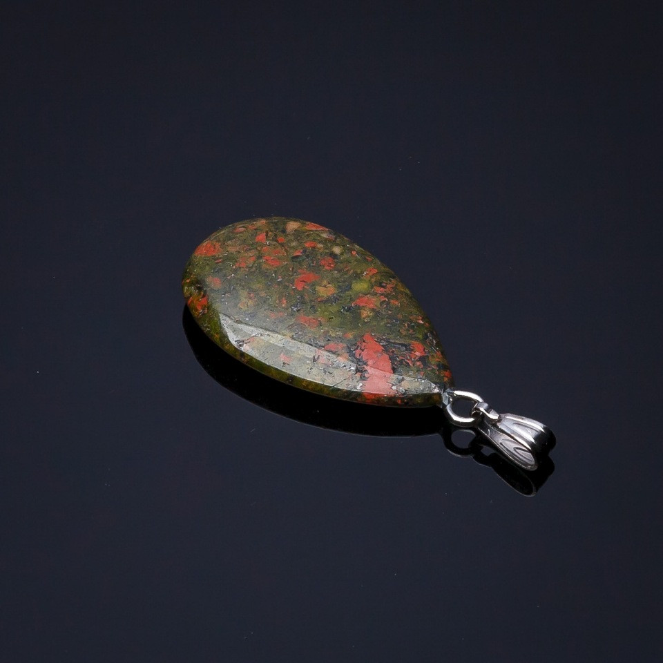Drop Pendant with Heliotrope 2.5×1.7 cm (±)
