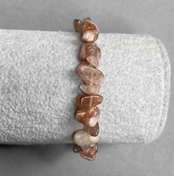 Heliolite bracelet with natural stone chips, 9×4 mm, length 18 cm (stretch)